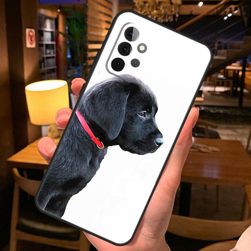 Black Labrador Dog Case For Samsung Galaxy A26 A16 A06 A55 A35 A15 A32 A12 A22 A52 A54 A34 A14 A56 A36 A13 A53