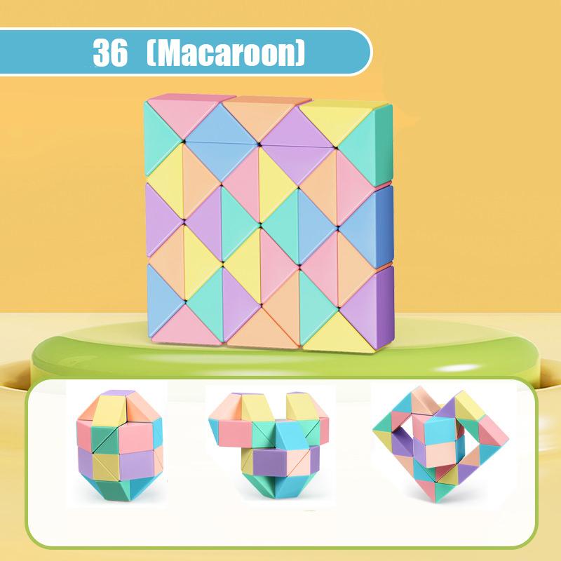 24-72 segmentů Kouzelný had Pravidlo Vícebarevné 3D puzzle Fidget hračky Dekompresní transformovatelné kostky Vzdělávací hračky