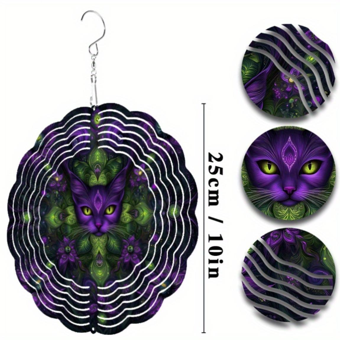 

10-дюймовый подвесной колокольчик ветра, вращающийся художественный дизайн с крючком 360° для патио, лужайки, сада, уличного декора, весенне-летней свежести, естественной красоты 01A