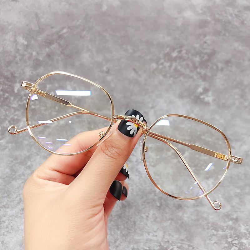 

Women s Anti Blue Light Glasses Myopia Glasses Oval Vintage Metal Frame Men s Myopia Glasses AC Lens Myopia Glasses -2.5 золотой