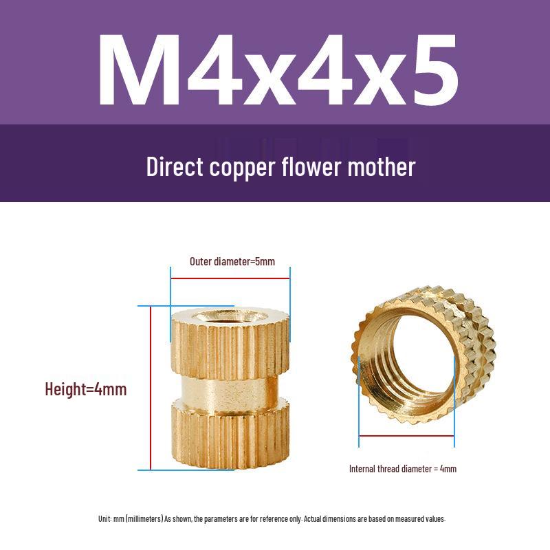 M1-M10 Knurled Brass Heat Insert Nut for Injection Molding