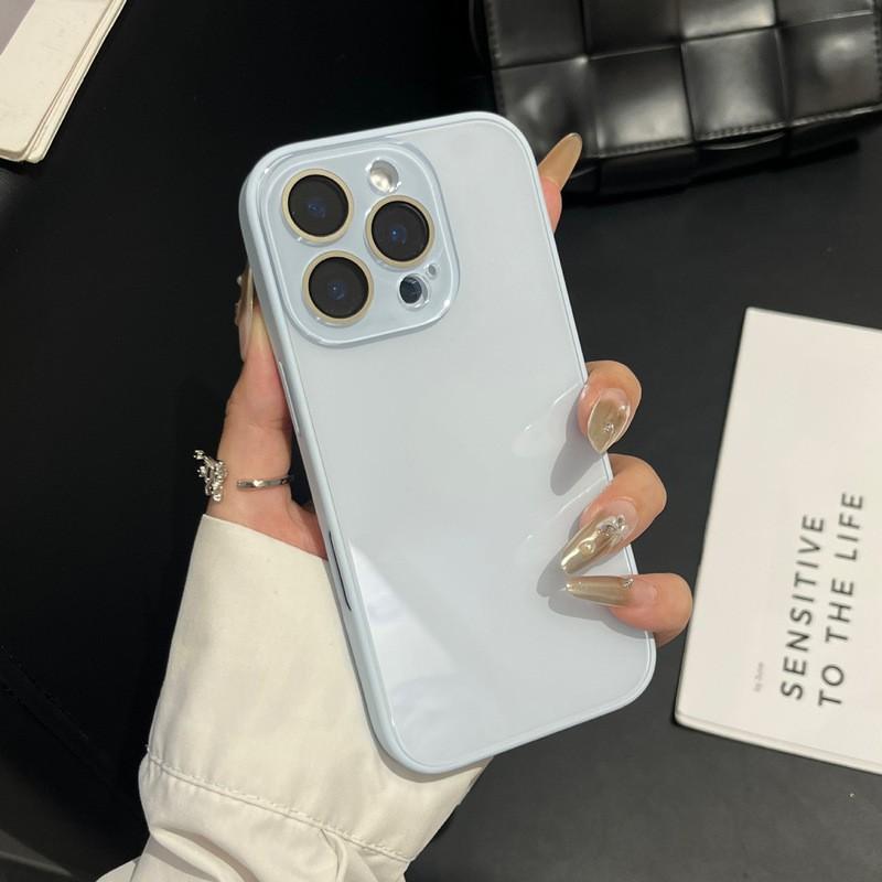 Glass Phone Case IPhone 17 Pro Max 16 15 14 With Full Coverage Hard Shell In Pastel Electroplated Finish