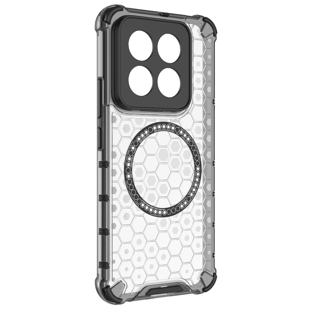 For Xiaomi 14 Pro Magnetic Case Honeycomb TPU+PC Phone Cover with Reinforced Corners