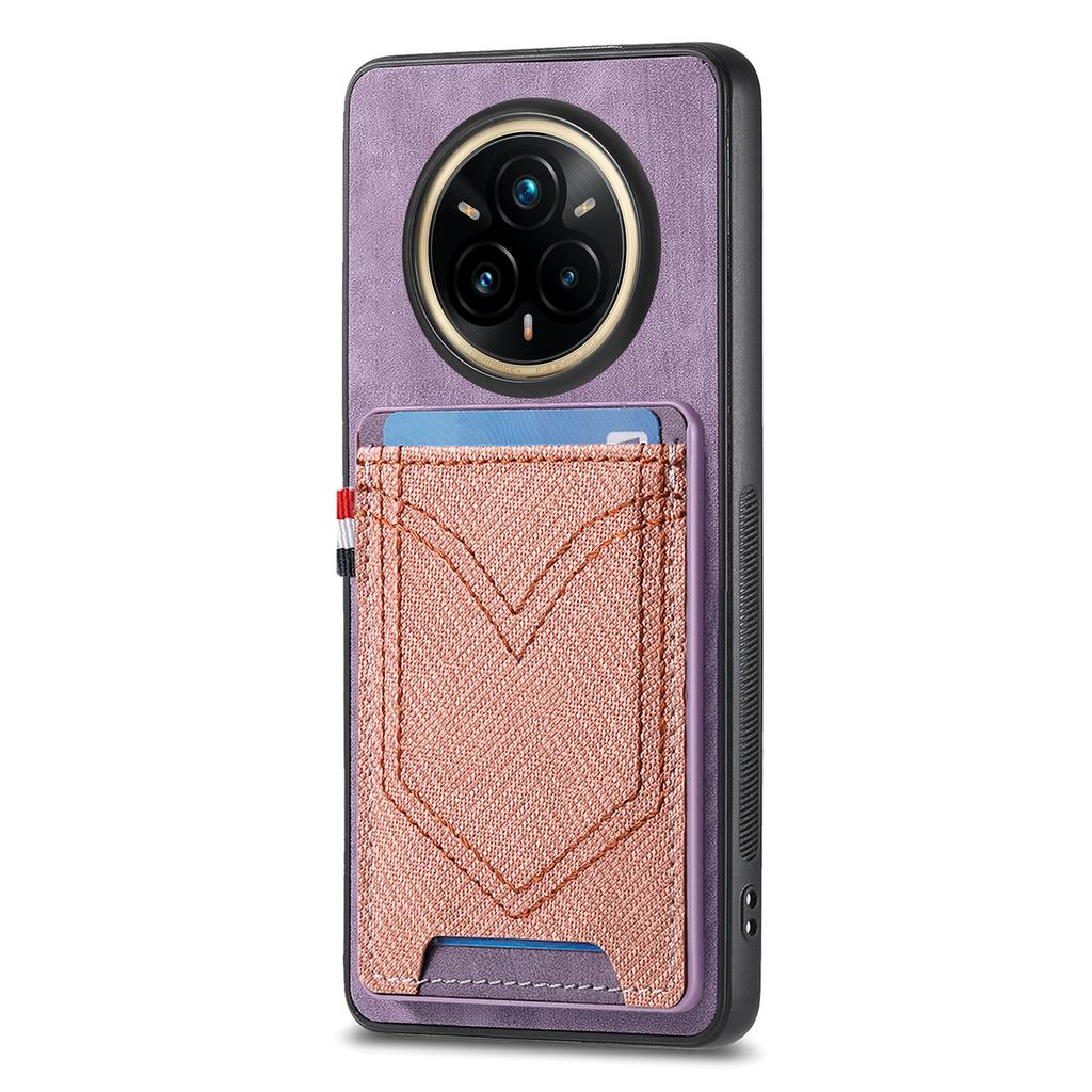 For Realme 14 Pro 5G Phone Case Retro Jean Cloth Texture Leather Back Cover with Card Holder