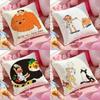 Illustrations Of Everyday Life Cushion Cover Anti-dustmite Pillowcase Invisible Zipper Silky Short Plush Sofa Cushion Cover