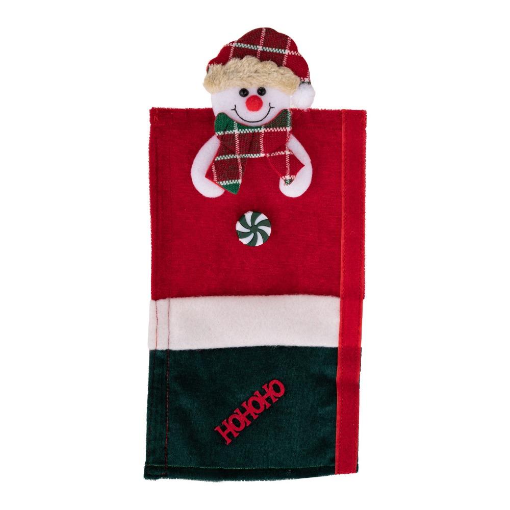 Christmas Theme Christmas Fridge Handle Covers Santa Snowman Reindeer Anti-Static Refrigerator Door Handle Protector Detachable