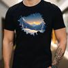 T-Shirt Men Majestic Winter Landscape Motif Cotton Size S To 5XL