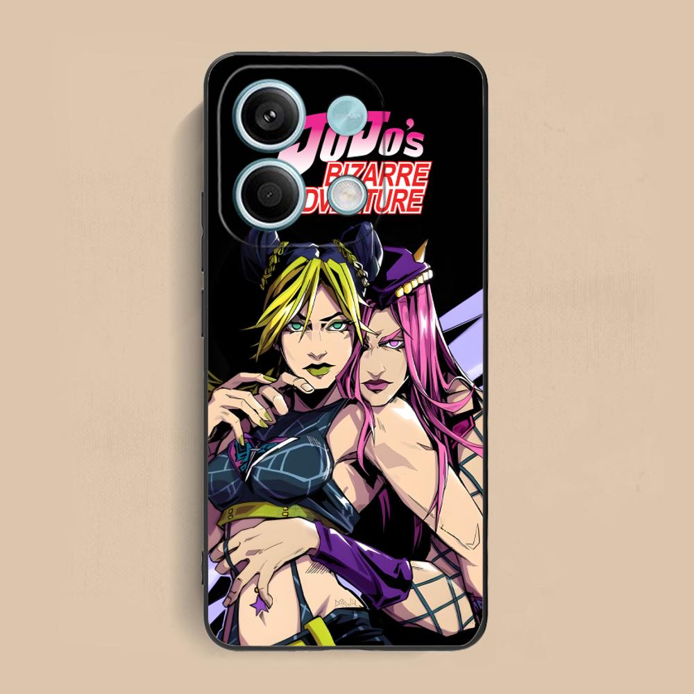 JOJO Jolyne Kujo Phone Case for Xiaomi Redmi Note 14 13 12 11 10 9 S A Pro Plus Lite 5G Black Smartphone Cover Cellphones