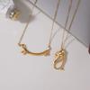 Youthway Cute Crystal Dog Cat Pendant Necklace For Women Minimalist 18K Gold PVD Plated Stainless Steel Necklace Fashion Jewelry