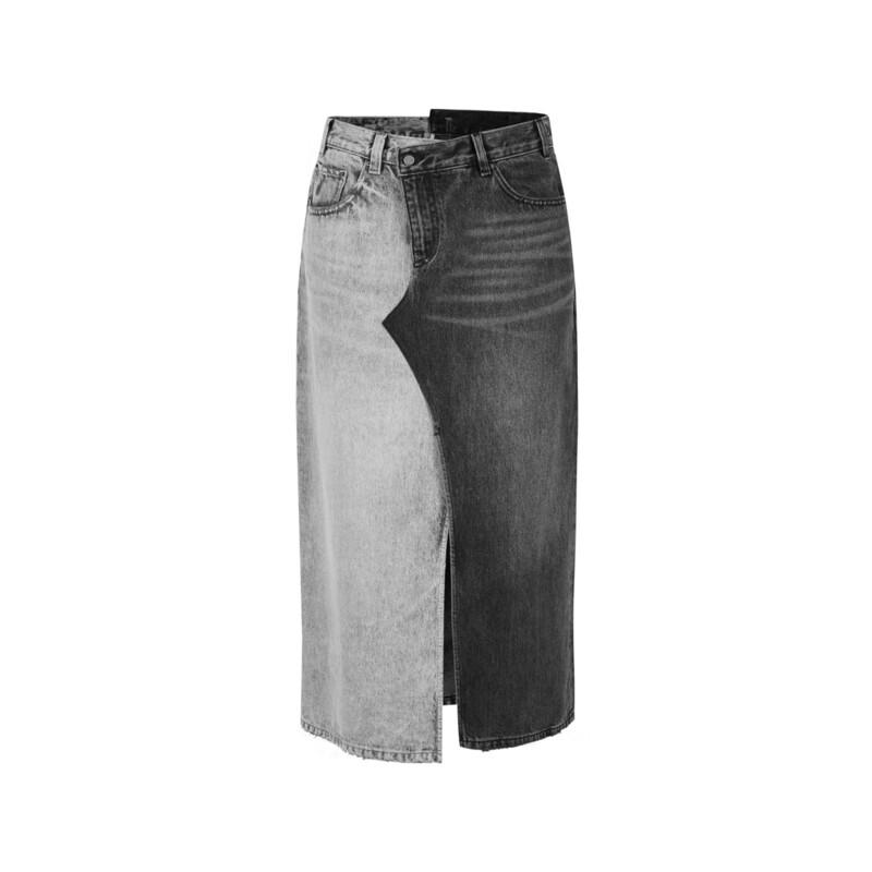 JNBY H-Line Denim Patchwork Skirt