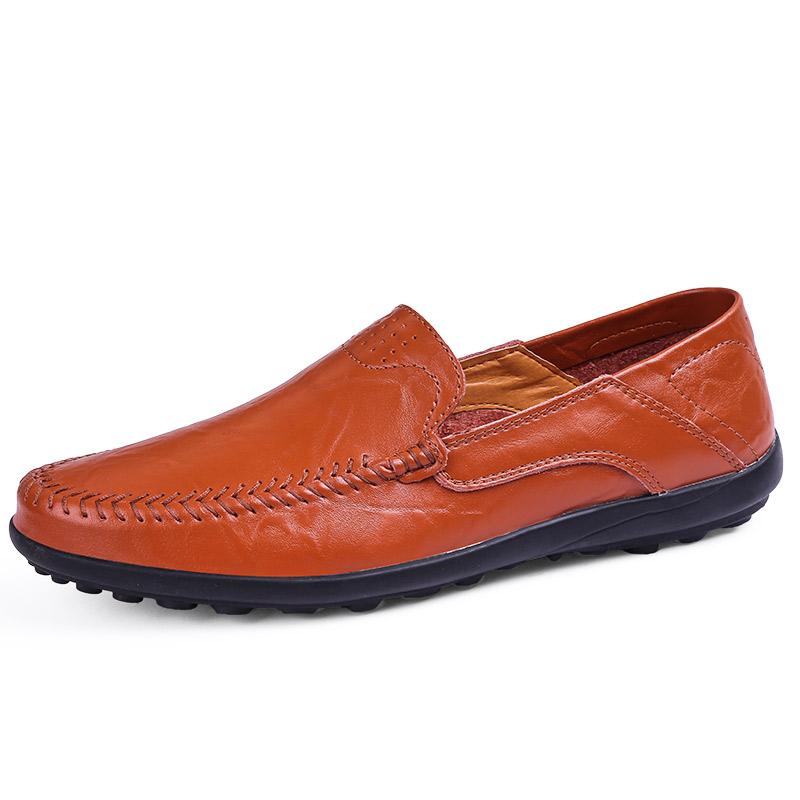 Penny Loafers Men Casual Shoes Large Size 38-46 Handmade Leather Slip on Flats Lightweight Man Moccasins Mens Driving Shoes