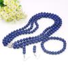 3 Reihen 8mm Lapislazuli Halskette Armband Ohrring Sets DIY Schmucksets Modeschmuck Herstellung Design Geschenke für Mädchen Frauen xu65