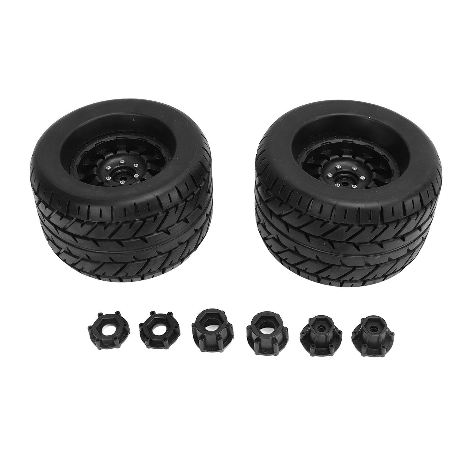 

2pcs RC Truck Tyres Rubber Hex Wheels with Couplers for Arrma for Traxxas for HPI for Tekno MT410