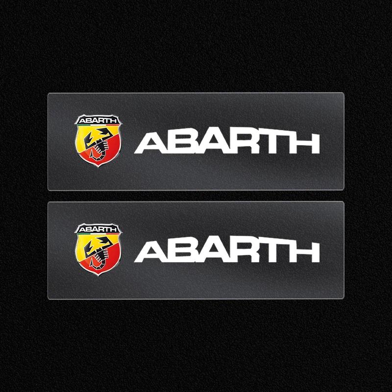 HIBWO1 Car Steering Wheel Badge Stickers Car Door Handle Label Decal For Fiat Abarth 595 Abarth 500 Abarth 124 Spider Car Accessories