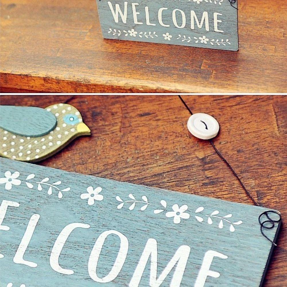 Wooden Wall Hanging Retro Wall Decoration Pendant European Style Doorplate Decoration Hanging  Shop