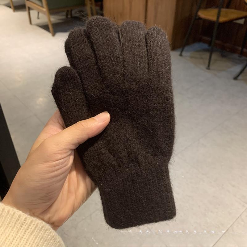 Women Men Cashmere Elastic Outdoor Full Finger Gloves Warm Thick Winter Gloves Mittens