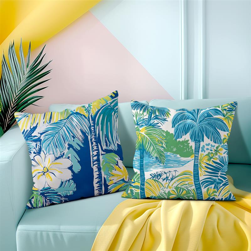 Sommer-Serie Kissenbezug Heißes Palmenmuster Polyester Kissenbezug Zierkissen Sofa Dekoration Kissenbezug Heimdeko