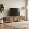 TV Stand 147 X 34.5 X 30 Cm Reclaimed Wood Look Particleboard