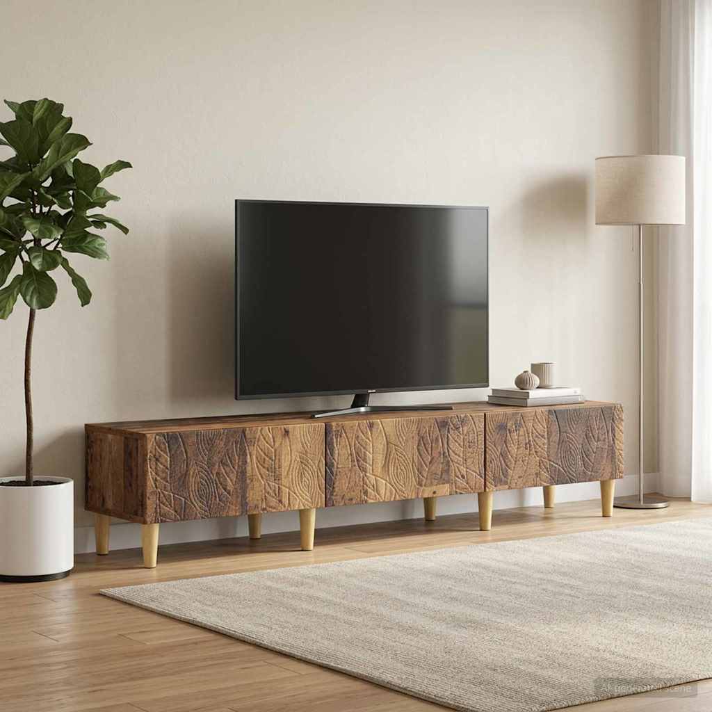 TV Stand 147 X 34.5 X 30 Cm Reclaimed Wood Look Particleboard