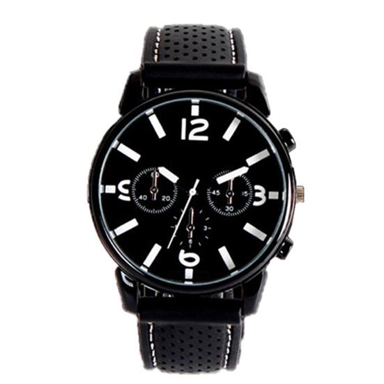 Men Fashion Numeral Dial Silicone Band Sport Analog Quartz Wrist Watch