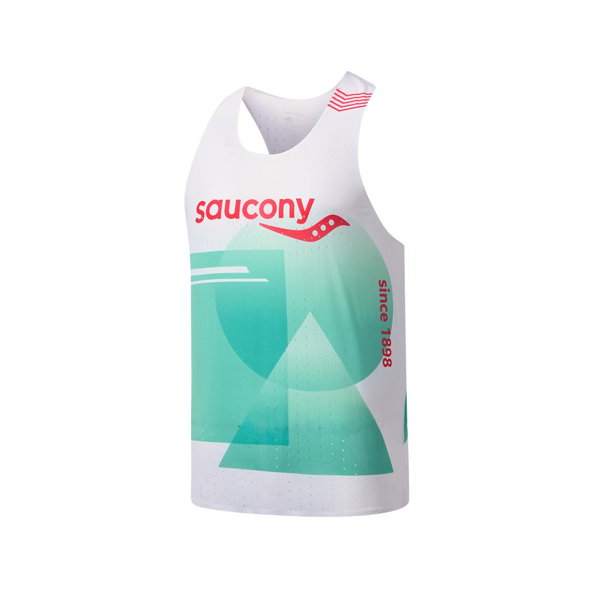

Saucony Racing Series Comfortable Soft Slim Fit Lightweight Tank Top Men Tops Geometric-Lake-Blue SA2250TK63T-PR227 L
