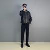 Men's Retro PU Leather Motorcycle Jacket - Korean Style Lapel, Casual Loose Fit for Spring and Autumn