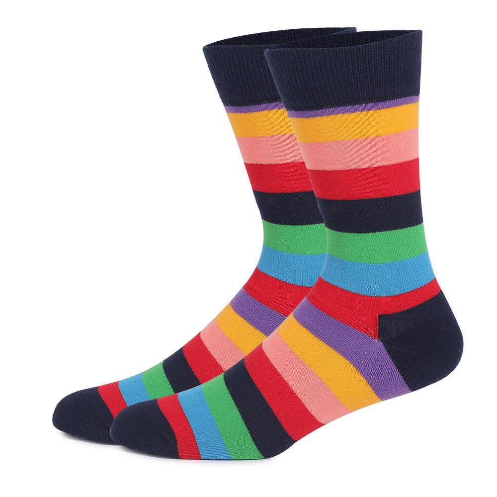 Men's High Waist Trendy Long Socks - European American Autumn Winter Style Plus Size 4348