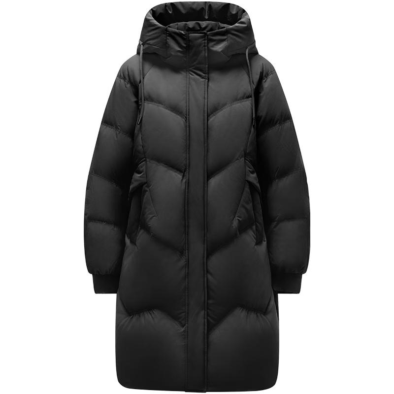 Tamboer Women's Fashion Hooded Mid-Length Down Jacket