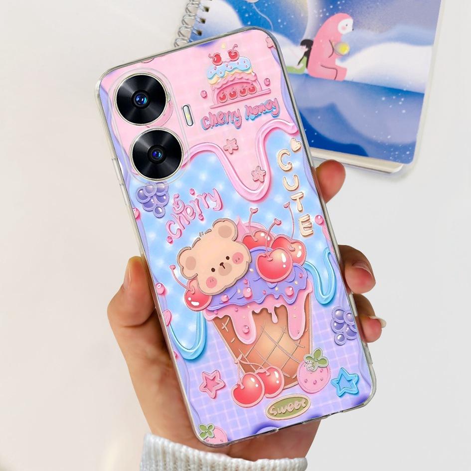 For Realme C55 Case RMX3710 Transparent Cover Fashion Patterns Soft Silicone Phone Cases For Realme C55 4G C 55 RealmeC55 Fundas