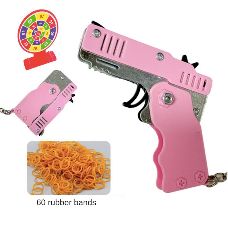 Folding Gun Sturdy And Durable Toy Portable Child Rubber Band Shooter Party Supplies Essential Model Durable Rubber Band Gun