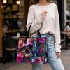 Gothic Floral Skull Print Fashion Tote Bag Casual Daily Large Capacity Portable Shopping Shoulder Handbag