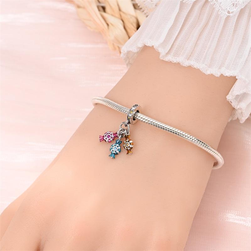 Original Charms Copper Candy String Fruit Dessert Hanger Beads Fit Bracelet Women Jewelry Making Diy Gift