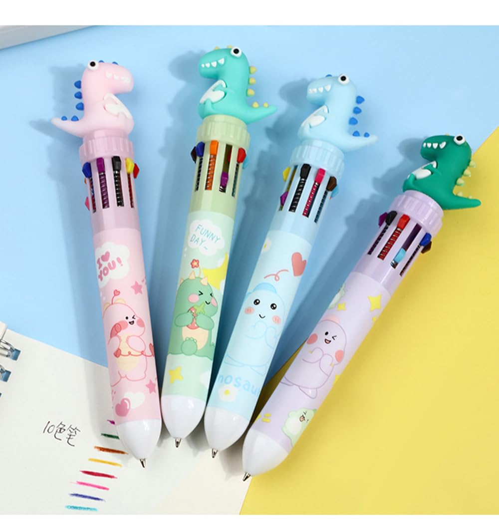 

Clapoyis Набор из 4 шариковых ручек 10 цветов Dinosaur Cute Animal 0.5 мм