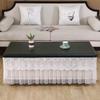 High End European Style White Waterproof Tablecloth Lace Edged Large-sized  Mat Thick Household Oil Proof Tea Table Cover