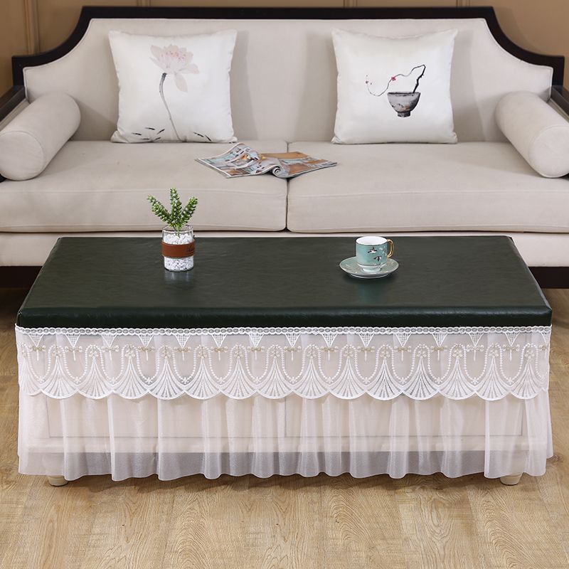High End European Style White Waterproof Tablecloth Lace Edged Large-sized Mat Thick Household Oil Proof Tea Table Cover