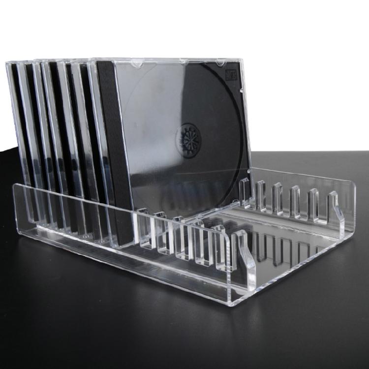 Acrylic CDs Holder with Cascading Desktop CDs Organizers Stores 12 CDs for Efficient Media Storage