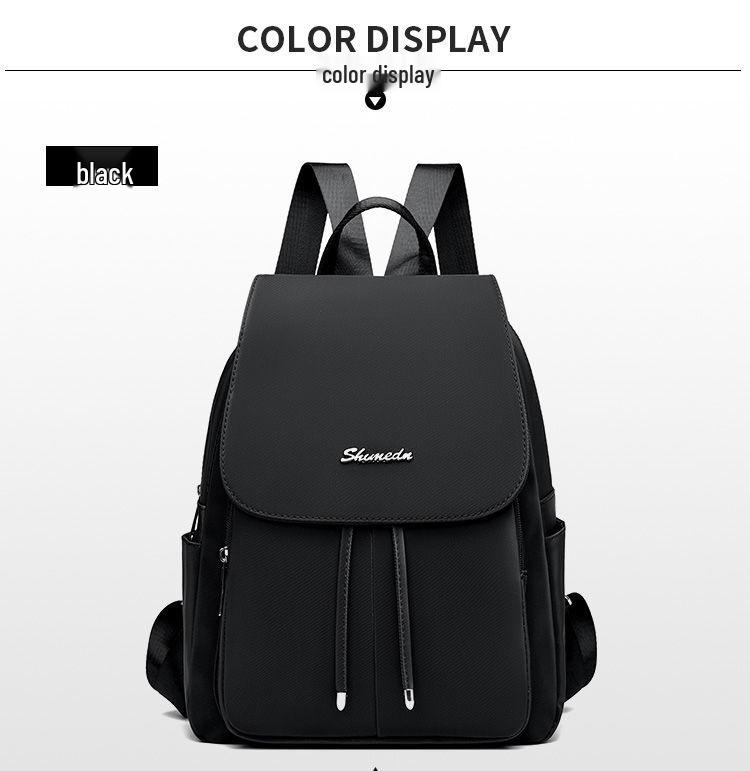 Women's Travel Double Shoulder Backpack - Oxford Cloth, Customizable Label