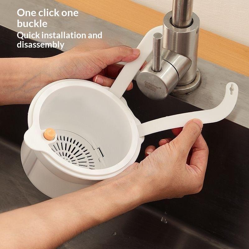 1Pcs Hangable Sink Drain Basket Press Pour Filter Design Non-slip Kitchen Colander for Home Kitchen Food Scrap Disposal