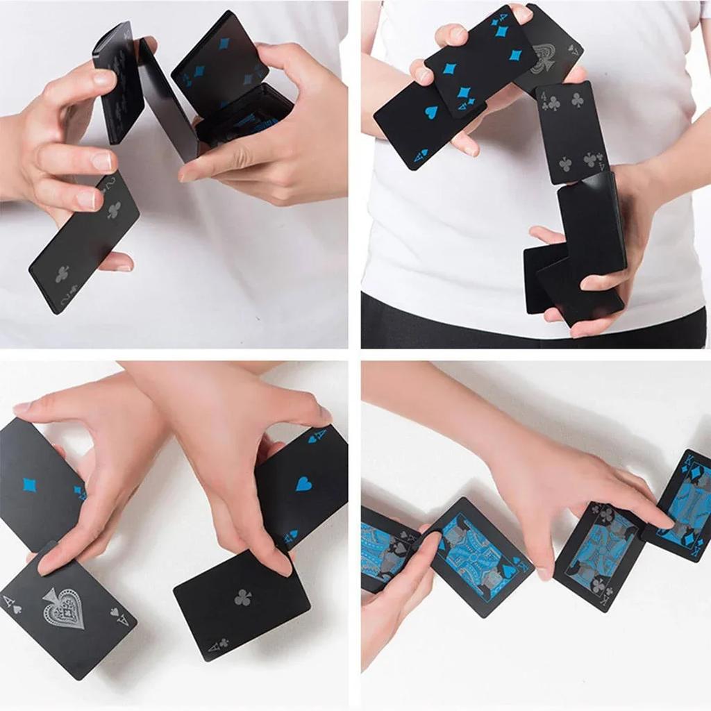 54ks/sada-Karta vodotěsná černá matná hrací černá plastová karta desková hra karta PVC karta