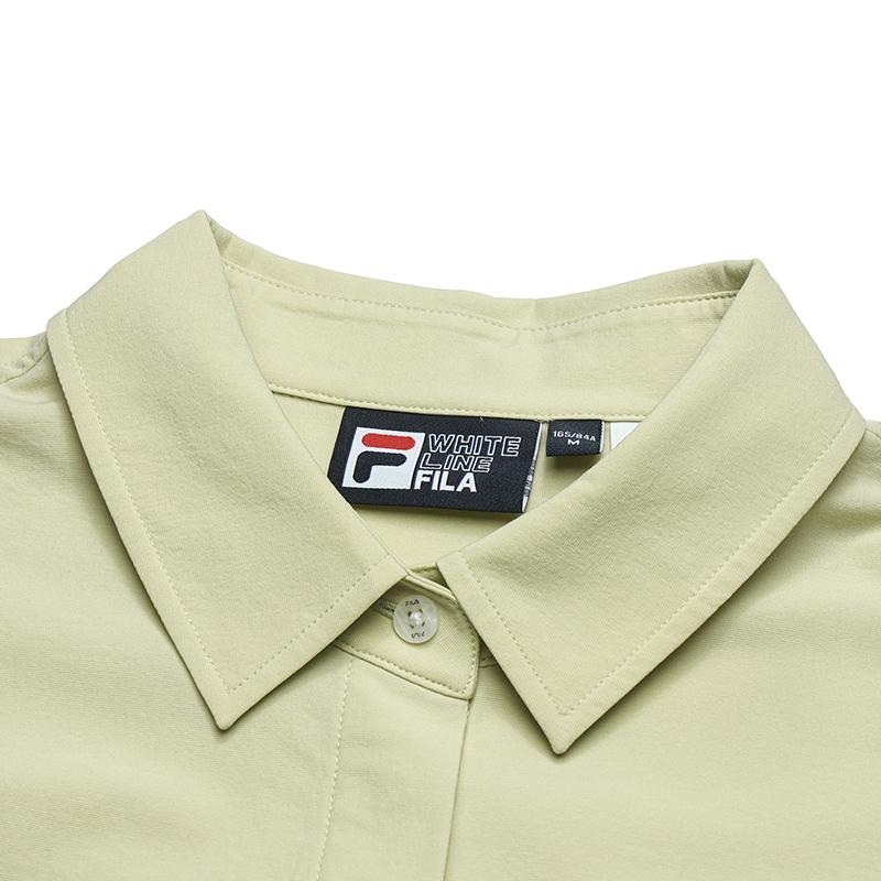 Fila Lifestyle White Series Versatile Fashion Simple Sports Casual Long Sleeve Shirt Women Shirts Yellow F11W523408F-MT