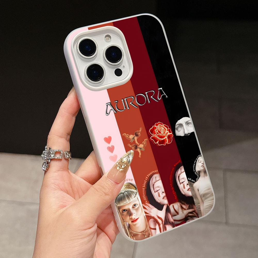Aurora Aksnes Jelly Double layer White Mobile Phone Case for iPhone 17 16 15 14 13 12 11 Air Pro Max Plus Protective