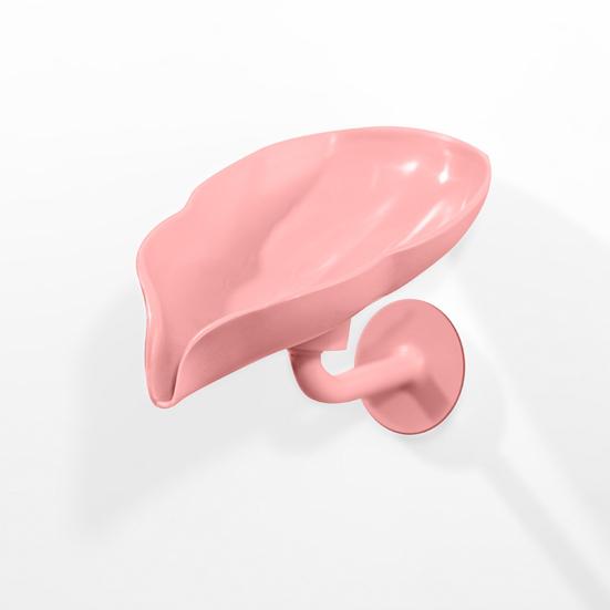 Soap Dish Wall-mounted Punch Free Space Saving Easy To Install Leaf Shape Bathroom Soap Draining Rack Daily Use