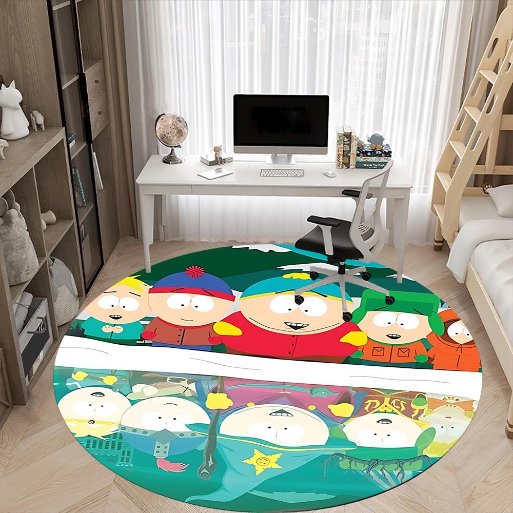 1pcSouth Park Characters Office Round Area Rug, Indoor Mat Suitable For Office, Bedroom Living Room Home Decor, Room Deco, Offic A0928164