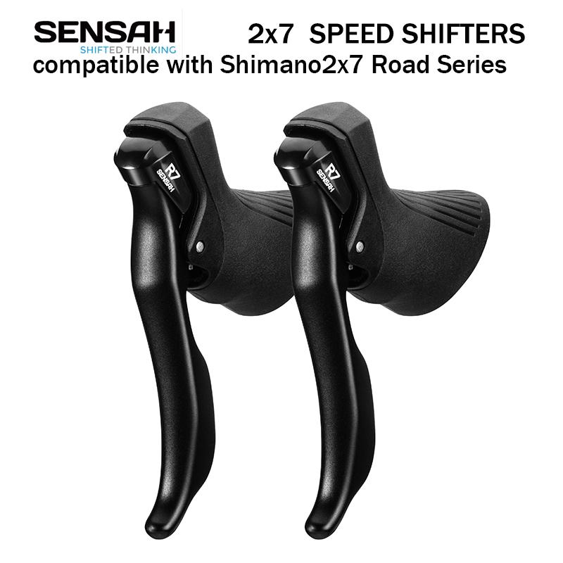 SENSAH Road Bike Shifters 2X7 Speed Lever Brake 2x7 speed Road Bicycle Derailleur Compatible for TOURNEY st-a070 STI R7 2x7 Road Shifters