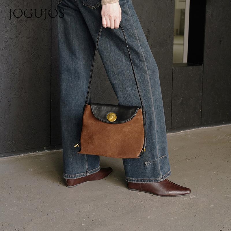 

JOGUJOS кожаная женская сумка-мессенджер женская универсальная сумка-седло сумка на плечо женская нишевая трендовая сумочка