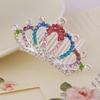 Korean Style Crown Jewelry Comb Hair Ornaments Princess Rhinestone Crown Alloy Colorful Girls Birthday Dance Hair Accessories