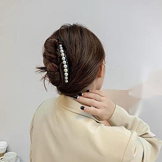 DE Abend Einfaches Haar Empfohlen für Perle und Diamant Schlichtes Design Abend Hochsteckfrisur Kamm EZ_Pfirsich [Büro Hochsteckfrisur] Styling, Anfänger, (2er-Pack) (ZU)