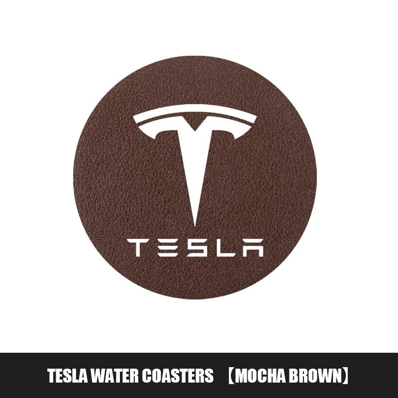 AND1 2Pcs Car Cup Mats Non-Slip Resistance Waterproof Bottle Pad For Tesla Model 3 Model S Model X Model Y Cybertruck Roadster SpaceX