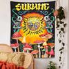 Psychedelic Mushroom Tapestry Wall Hanging Sun Cactus Sublime Plant Hippie Vertical Tapestry Home Decor Bedspread Beach Shawl