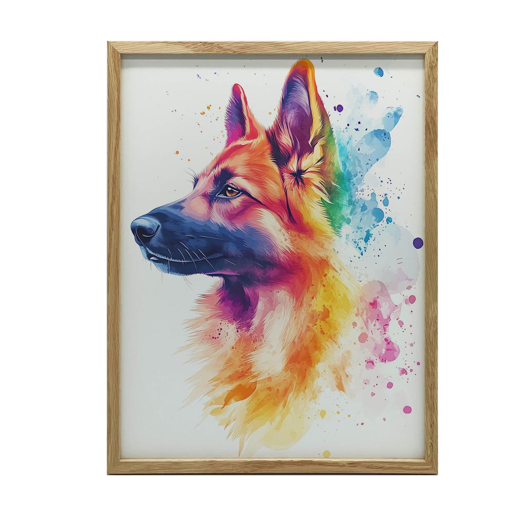 Plakat Z Owczarkiem Niemieckim Plakat Z Owczarkiem Niemieckim, 30X40 Cm, Bez Ramy, Papier Matowy 230 Gsm